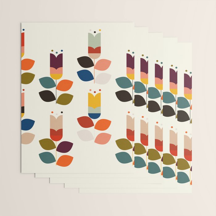 mid modern geometric spring Wrapping Paper Gallery Image 3