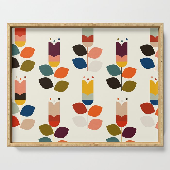 mid modern geometric spring Serving Tray Gallery Image 1