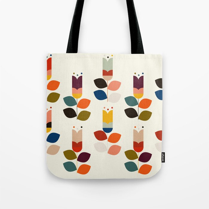 mid modern geometric spring Tote Bag Gallery Image 1