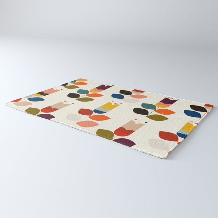 mid modern geometric spring Rug Gallery Image 3