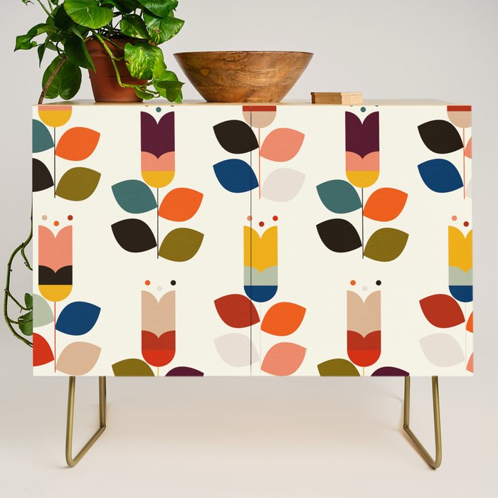 mid modern geometric spring Credenza Gallery Image 1