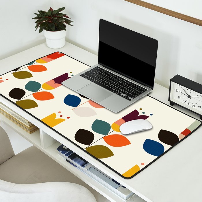 mid modern geometric spring Desk Mat Gallery Image 2