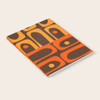 Mid Century Modern Abstract Retro 70s Brown and Orange Piquet Multi Pattern Notebook Gallery Image 2