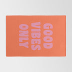 Retro Good Vibes Only Lettering in Pink and Orange Rug Gallery Image 2