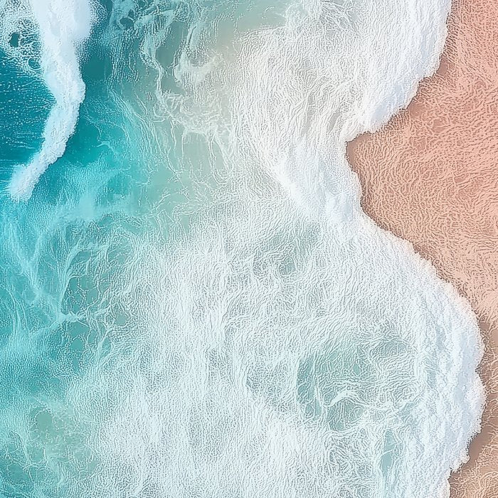 Peach Sand and Blue Sea - Coastal Aerial Photography Coffee Mug Gallery Image 2