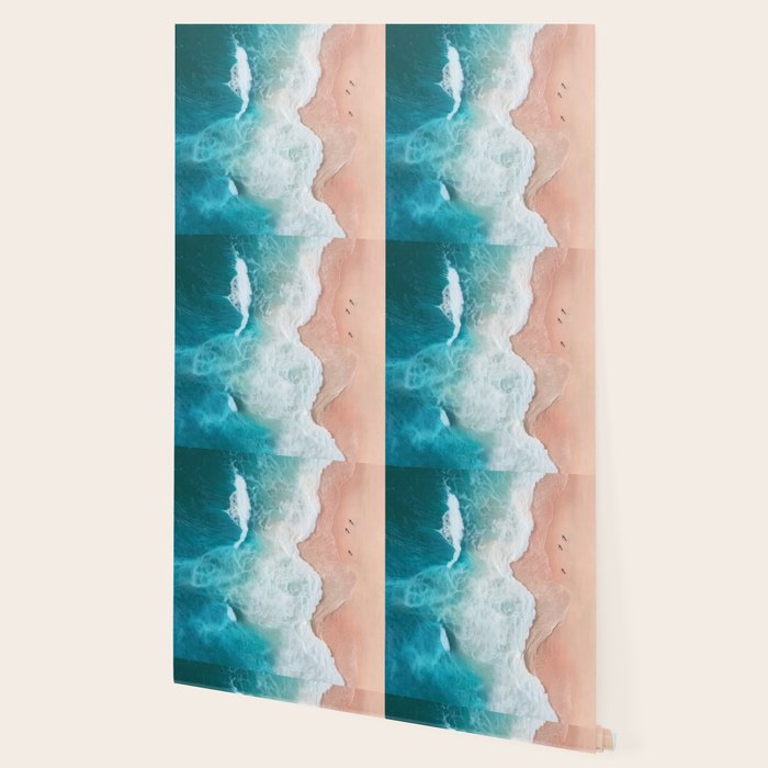 Peach Sand and Blue Sea - Coastal Aerial Photography Wallpaper Gallery Image 2