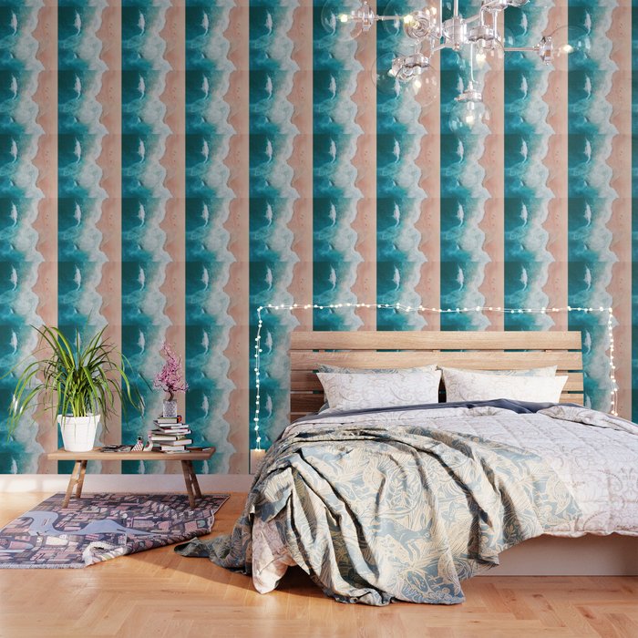 Peach Sand and Blue Sea - Coastal Aerial Photography Wallpaper Gallery Image 3