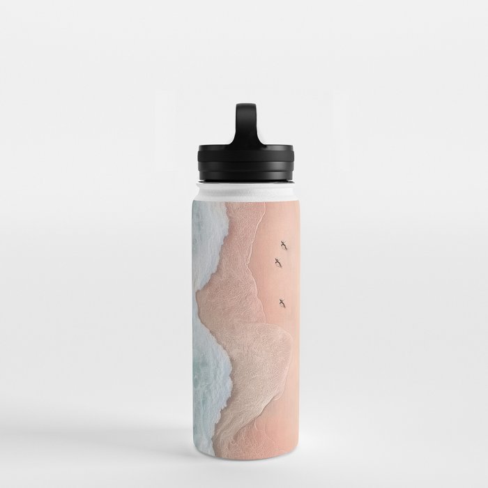 Peach Sand and Blue Sea - Coastal Aerial Photography Water Bottle Gallery Image 2