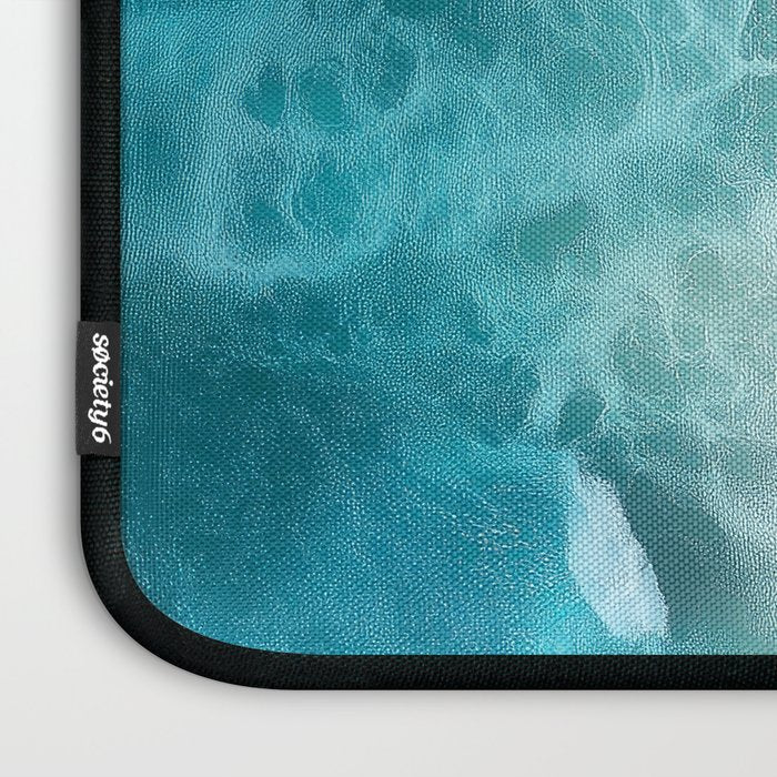 Peach Sand and Blue Sea - Coastal Aerial Photography Laptop Sleeve Gallery Image 3