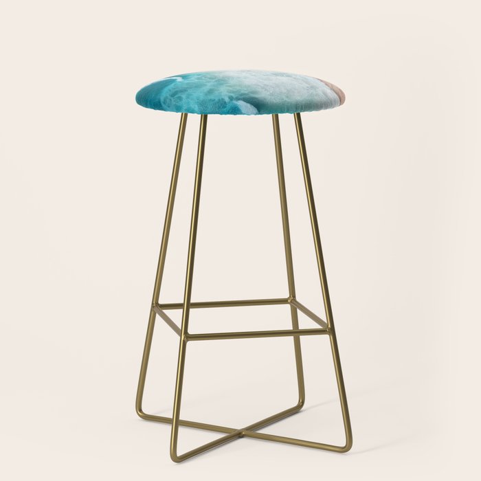 Peach Sand and Blue Sea - Coastal Aerial Photography Stool Gallery Image 2