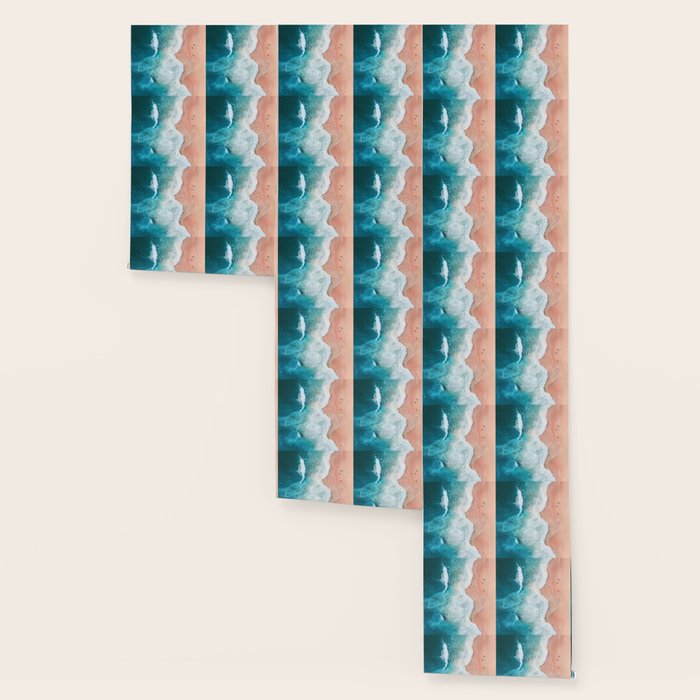 Peach Sand and Blue Sea - Coastal Aerial Photography Wallpaper Gallery Image 3