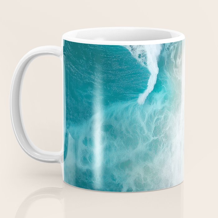 Peach Sand and Blue Sea - Coastal Aerial Photography Coffee Mug Gallery Image 3