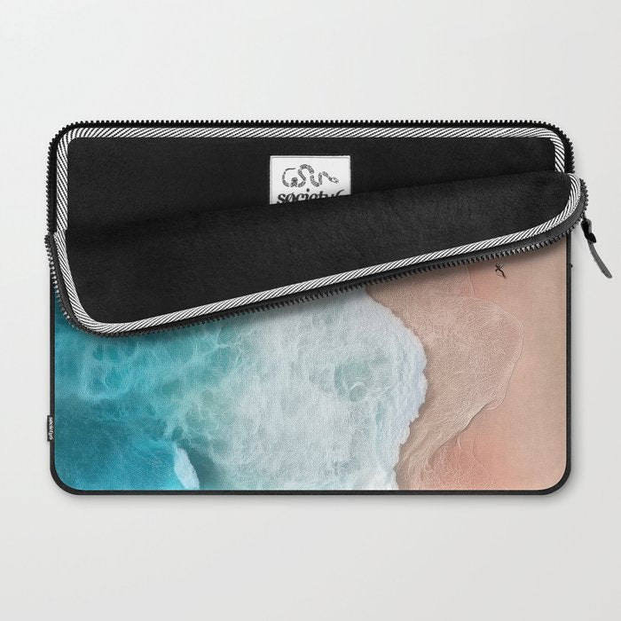 Peach Sand and Blue Sea - Coastal Aerial Photography Laptop Sleeve Gallery Image 2