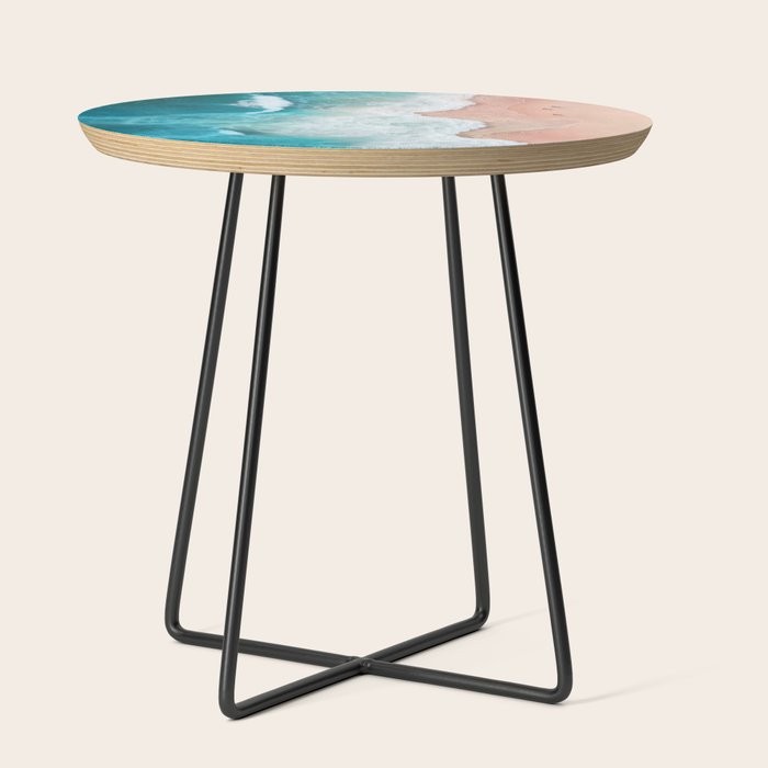 Peach Sand and Blue Sea - Coastal Aerial Photography Side Table Gallery Image 2