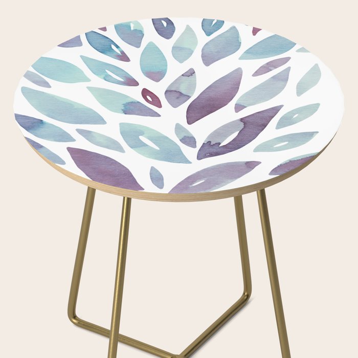 Watercolor floral petals - purple and blue Side Table Gallery Image 2