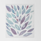 Watercolor floral petals - purple and blue Throw Blanket Gallery Image 2