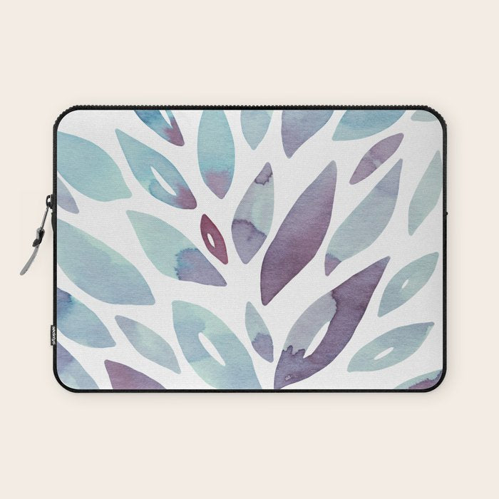 Watercolor floral petals - purple and blue Laptop Sleeve Gallery Image 1
