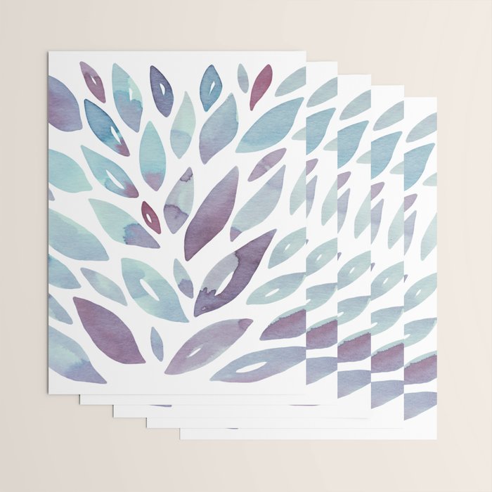 Watercolor floral petals - purple and blue Wrapping Paper Gallery Image 3