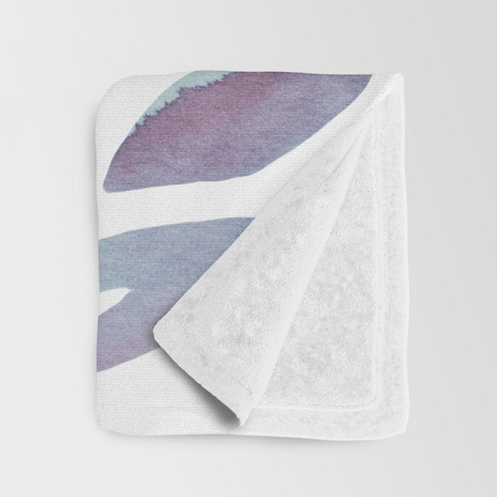Watercolor floral petals - purple and blue Throw Blanket Gallery Image 3