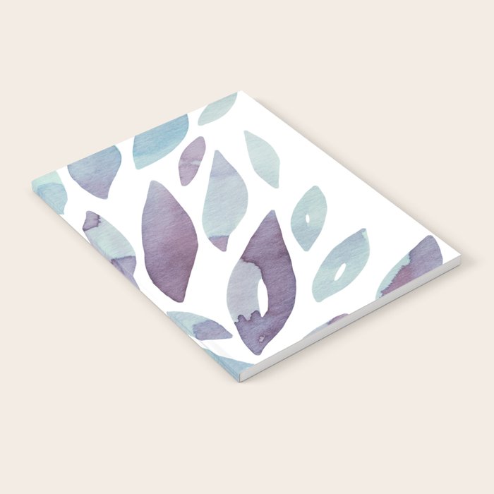 Watercolor floral petals - purple and blue Notebook Gallery Image 1