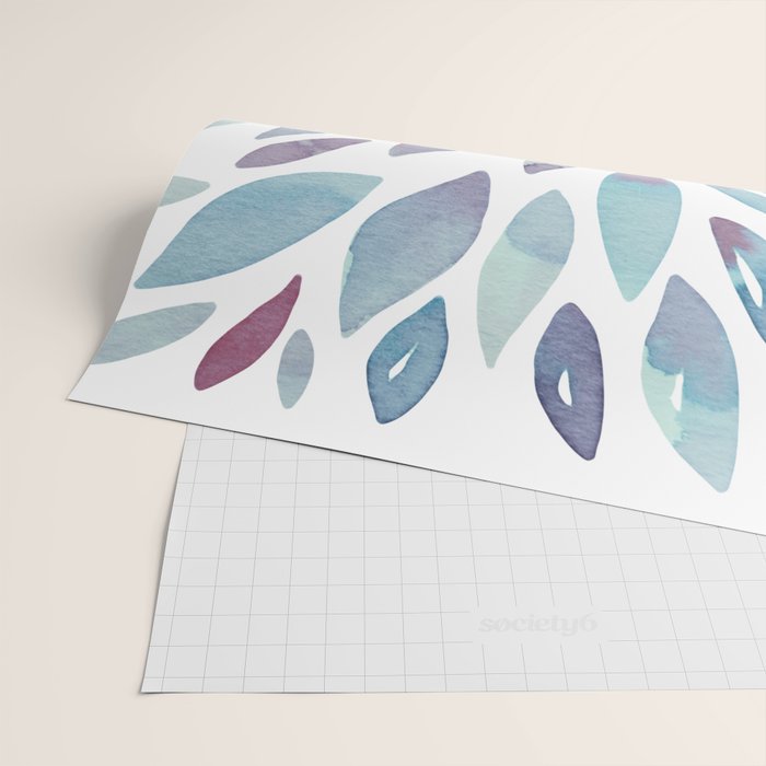 Watercolor floral petals - purple and blue Wrapping Paper Gallery Image 2