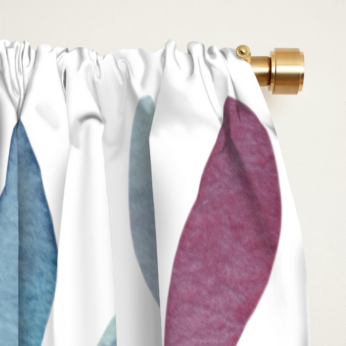 Watercolor floral petals - purple and blue Window Curtain Gallery Image 2