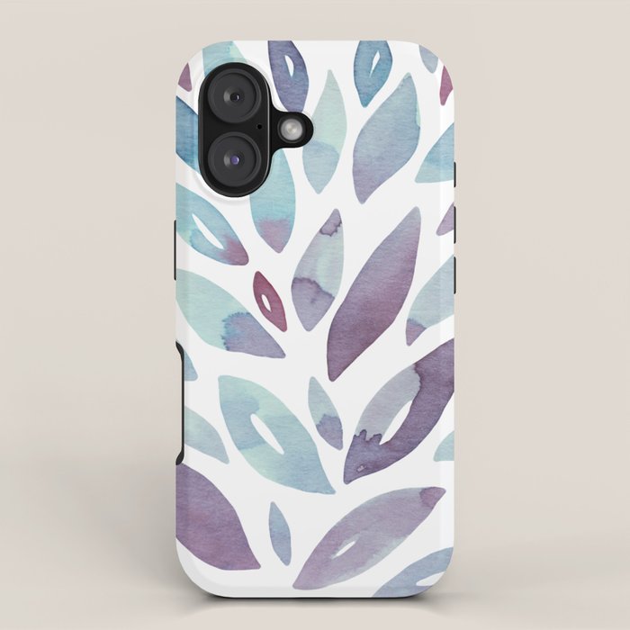 Watercolor floral petals - purple and blue iPhone Case Gallery Image 1