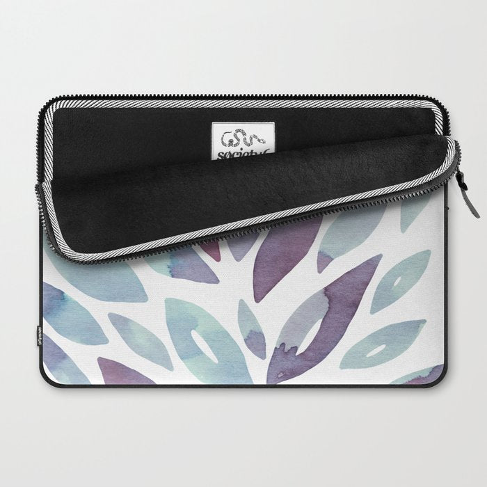 Watercolor floral petals - purple and blue Laptop Sleeve Gallery Image 2