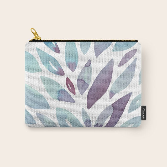 Watercolor floral petals - purple and blue Carry All Pouch Gallery Image 1