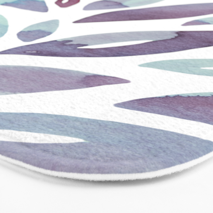 Watercolor floral petals - purple and blue Bath Mat Gallery Image 3
