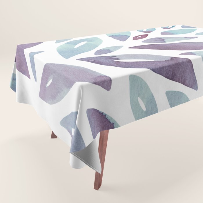 Watercolor floral petals - purple and blue Tablecloth Gallery Image 1
