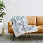 Watercolor floral petals - purple and blue Throw Blanket Gallery Image 1