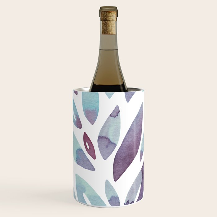 Watercolor floral petals - purple and blue Wine Chiller Gallery Image 1
