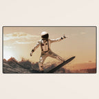 Space Surfer - Futuristic Surf Photo Art Print - Astronaut Riding a Wave Desk Mat Gallery Image 3