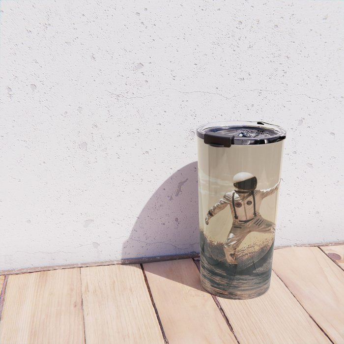 Space Surfer - Futuristic Surf Photo Art Print - Astronaut Riding a Wave Travel Mug Gallery Image 4