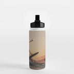 Space Surfer - Futuristic Surf Photo Art Print - Astronaut Riding a Wave Water Bottle Gallery Image 2
