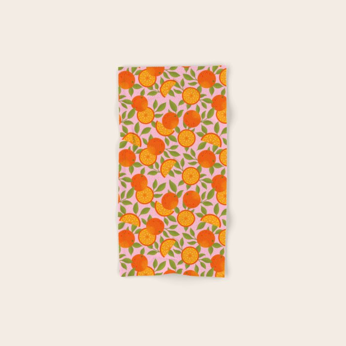Orange Pattern - Amalfi Coast Cocktails Bath Towel Gallery Image 1