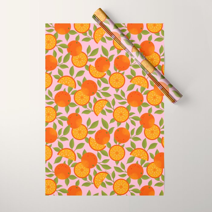 Orange Pattern - Amalfi Coast Cocktails Wrapping Paper Gallery Image 1