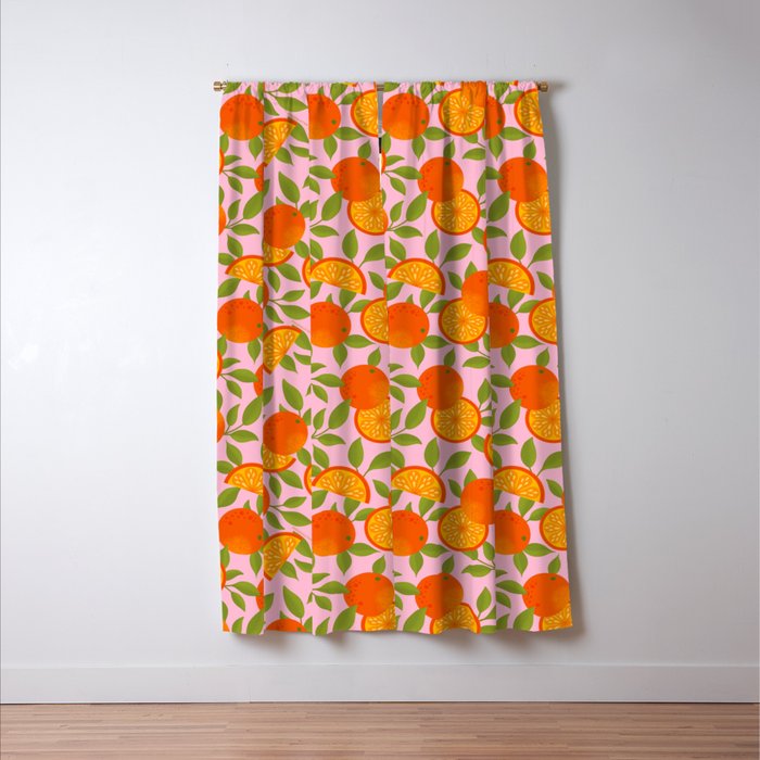 Orange Pattern - Amalfi Coast Cocktails Window Curtain Gallery Image 3