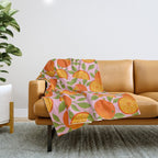 Orange Pattern - Amalfi Coast Cocktails Throw Blanket Gallery Image 1