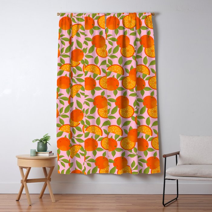 Orange Pattern - Amalfi Coast Cocktails Window Curtain Gallery Image 1