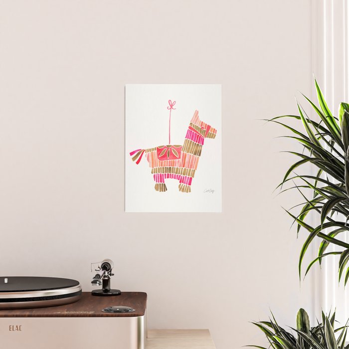 Mexican Donkey PinÌata - Pink & Rose Gold Palette Poster Gallery Image 2