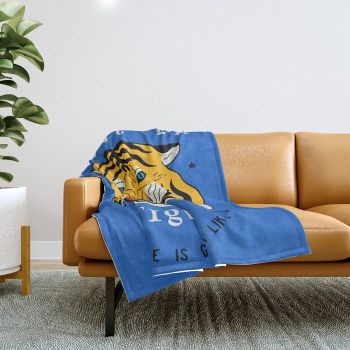 Go Get 'Em Tiger Throw Blanket Gallery Image 1