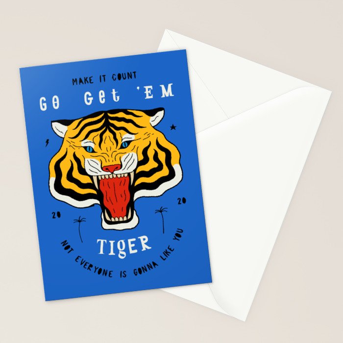 Go Get 'Em Tiger Stationery Card Gallery Image 2