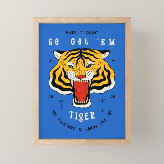 Go Get 'Em Tiger Mini Art Print Gallery Image 1