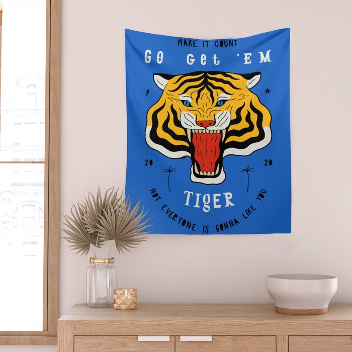 Go Get 'Em Tiger Wall Tapestry Gallery Image 2