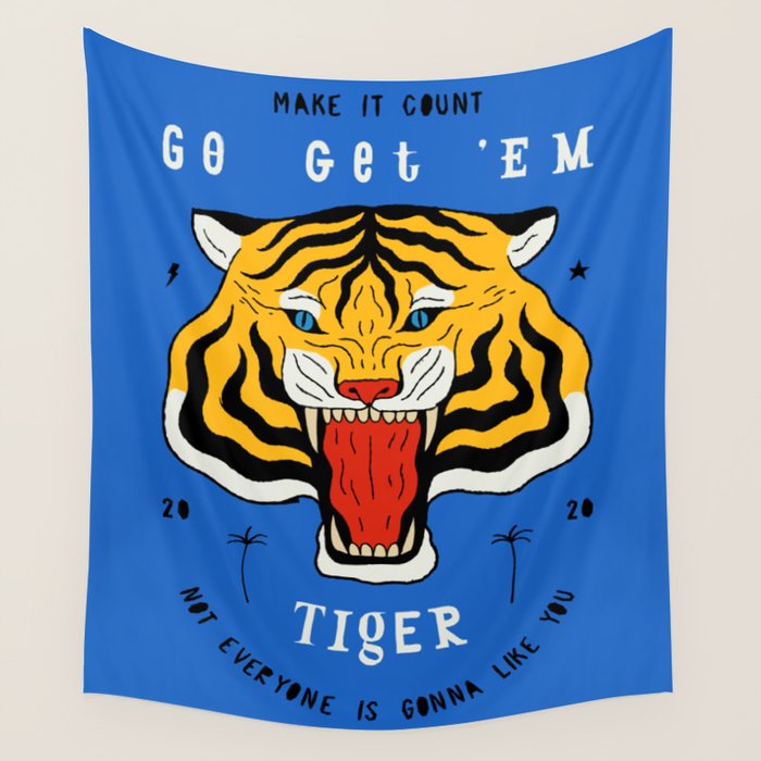Go Get 'Em Tiger Wall Tapestry Gallery Image 4