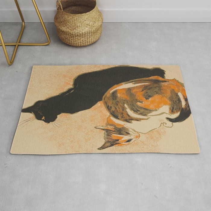 At the Bodiniere Théophile-Alexandre Steinlen 1894 Cat Ink Illustration Rug Gallery Image 1