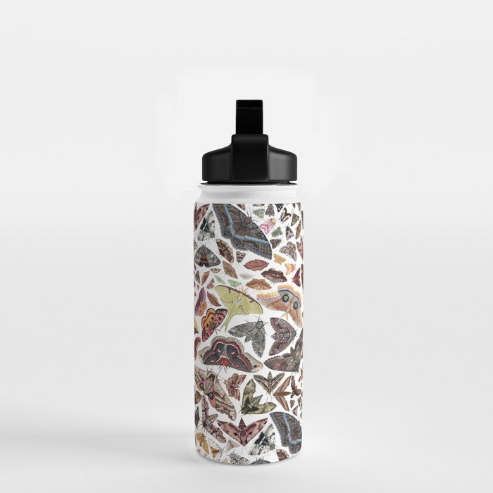 Moths of North America Pattern Water Bottle Gallery Image 2
