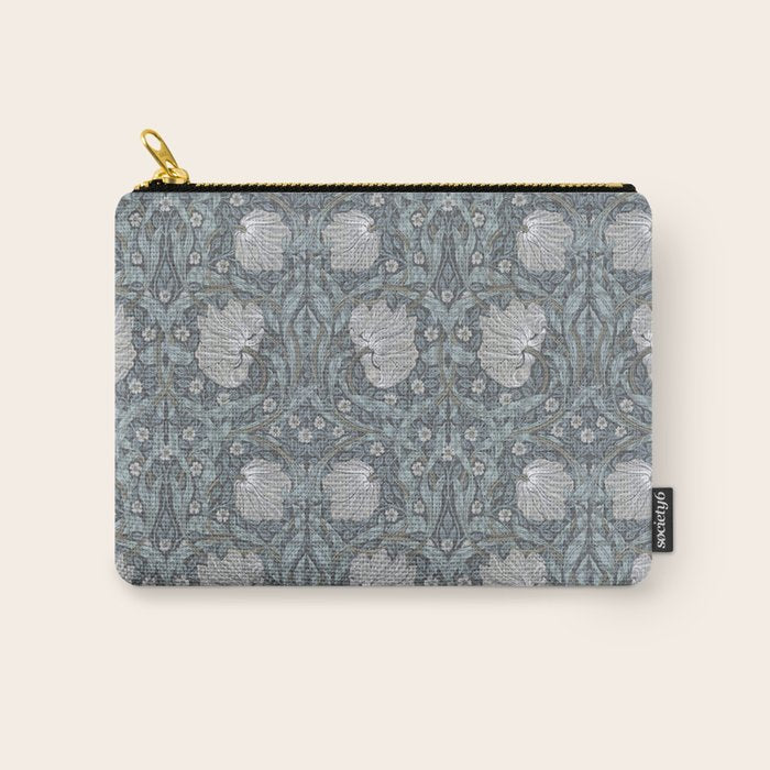 William Morris Vintage Pimpernel Blue Charcoal Silver Grey Carry All Pouch Gallery Image 1